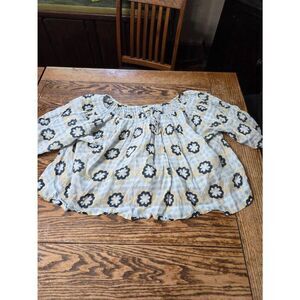 innika choo blue daisy blouse free size